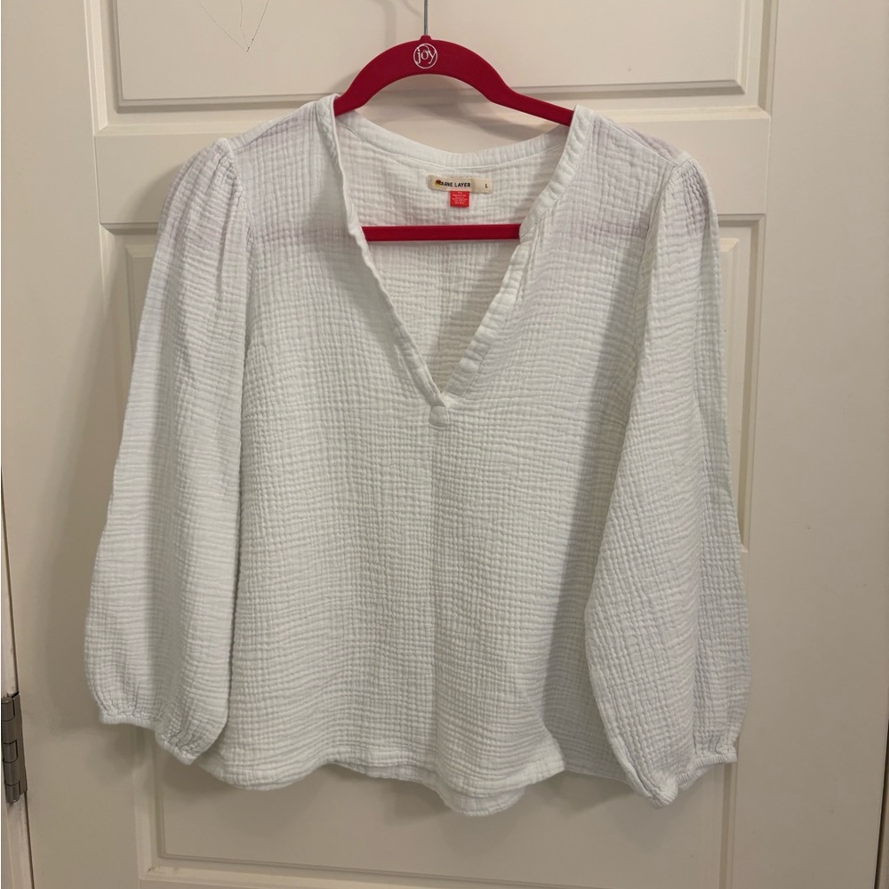 Marine Layer White Gauze Blouse - Size L